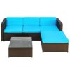 CZDYUF Rattan Patio Furniture Set Wicker Sofa Cushioned Combination Furniture Set Garden Patio Sofa Set