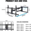 FORGING MOUNT Long Reach TV Wall Bracket Mount Swivel Tilt Corner TV Bracket with 765mm long Arm for Corner/flat Installation fits 37 to 75" Flat