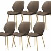 dining chair Kitchen Dining Room Furniture Chairs Dining Chairs Set Of 6 Vintage Dining Side Chairs PU Cushion Seat Bar Chairs Metal Legs Non-Sli