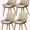 dining chair Office Reception Chairs Business Dining Chairs Set Kitchen Dining Chairs Set of 4 Metal Feet Comfortable Cushions and Backrest Leath