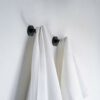 SARIHOSY Round Towel Ring Matt Black Bath Towel Rail Bathroom Kitchen, Hanging Towel Hanger Bathroom Accessories Hotel Square, Hand Towel Rail Ho