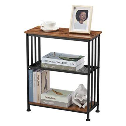 DREAMSOULE Small Side Table for Small Spaces - Slim End Table with Magazine Shelves - Narrow End Tables Living Room - Skinny Bedside Table Small