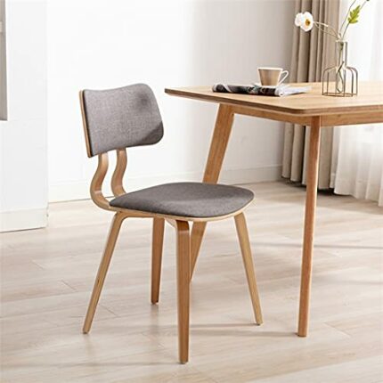 LZQDM Nordic Solid Wood Dining Chairs Kitchen Bedroom Backrest Chair Modern Minimalist Home Furniture Stool Hotel Restaurant Chair (Color : Gray)