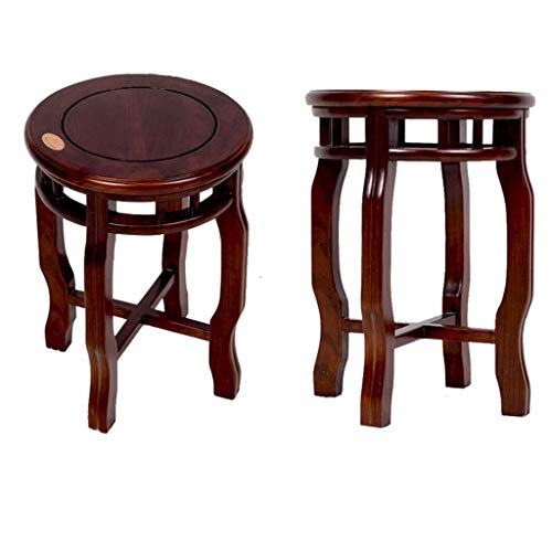 LUKEO Wooden bench-Old Beech Wood Creative Solid Wood Stool Antique Stool and Qing Classical Dining Chair Solid Wood Round Stool Chinese Antique