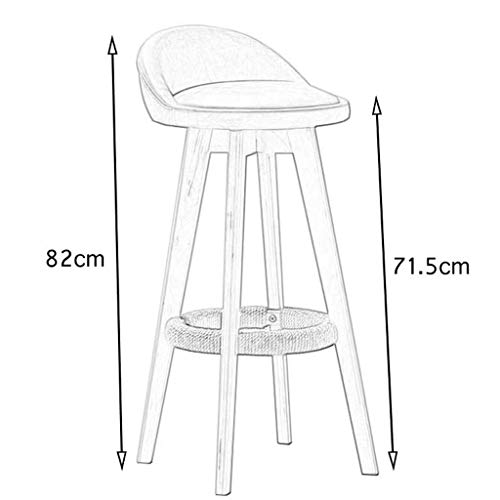 LUKEO FurnitureR Bar Chair Pub Bar Height Barstool Industrial Dining Bar Stools Chairs with PP Seat Backrest and Wooden Leg Set of Bar