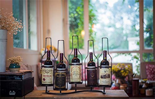 CRODY Wine Racks,Wall Holder Metal for 5 Bottles | Loft Wall Shelf Storage Rack Wall-Mounted | Wine Bottle Holder