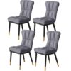 Kitchen Dining Room Furniture Chairs Dining Chair Set Of 4 PU Leather High Back Soft Seat Soft Padded Seat Kitchen Chair with Metal Chair Legs Ki