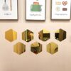 YongPan 24PCS DIY Hexagon Acrylic Mirror Sticker, Mirrored Sticker Decal,Adhesive Acrylic Mirror Tiles for Scrapbooking,Crafts Making and Home De