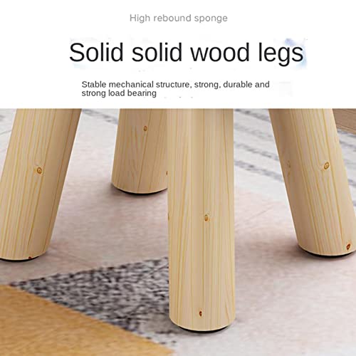 Huaxingda Small Ottoman | Wooden Storage Ottoman with Non-Slip Pad - Footstools, Small Ottoman Footrest for Living Rooms, Offices, Kitchens, and