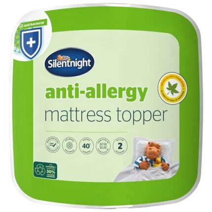 Silentnight Anti-Allergy Double Mattress Topper - Thick Deep Mattress Pad Protecting Against Allergies and Dust Mites - Hypoallergenic and Machin