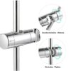 Adjustable Shower Head for Slide Bar, Hand Shower Bracket Universal 19-25MM Head Guide Bracket Holder 360 Degree Rotation for Sprayers