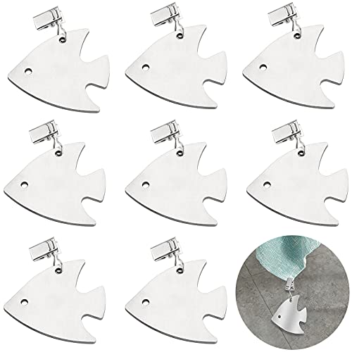 mellystore 8PCS Stainless Steel Tablecloth Weights Outdoor Tablecloth Clamps Tablecloth Weights with Clips Decorative Tablecloth Clips for Party,