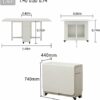 Extendable Folding Dining Table Set, Multifunctional Mobile Kitchen Table with 1 Storage Drawer and 6 Chairs, Space Saving Drop Leaf Dining Table
