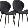 dining chair Kitchen Dining Room Furniture Chairs Dining Chairs Set Of 2 Velvet Padded Seat Sturdy Black Steel Legs Comfy Backrest Kitchen Bedroo
