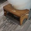 AkoaDa Toilet Stool, Bamboo Toilet Stool, Bathroom Toilet Stool, 35 Degree Heavy Duty C Shaped Stool Bathroom Accessories Foot Stool