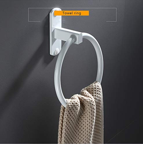 MEETOZ Towel Rings,Exemption Drill Hole Towel Rings,Towel Hanger Rings for Bathroom and Kitchen Suitable for Bathroom, Kitchen and Bathroom (Whit