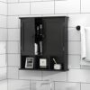 TaoHFE Black Bathroom Cabinet,Bathroom Wall Cabinet 2 Door Adjustable Shelves,Over The Toilet Storage Cabinet,Black Bathroom Cabinet Wall Mounted