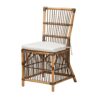 Baxton Studio Dining Chair, Rattan, White/Natural Brown