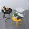 ZYZMH Nordic Iron Small Coffee Table Foldable Gold Color Simple Sofa Side Table Living Room Balcony Garden
