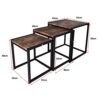 Diahomy Nesting Coffee Table, Set of 3 End Tables, Metal Frame Square Corner End Desk for Living Room Bedroom Office Industrial Style, Rustic Bro