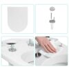 D Shape Soft Close Toilet Seat,Toilet Seat White,Soft Close Toilet Seat for Easy Cleaning,Top Fixing Stainless Steel Hinges Toilet Seats (42 * 33