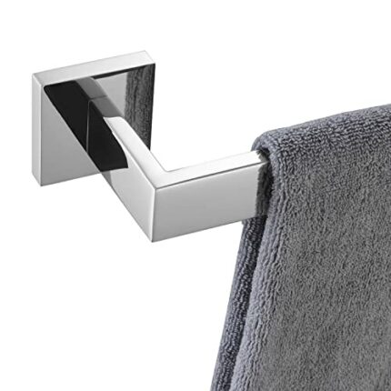 KOKOSIRI 16-Inch Hand Towel Rail, Bathroom Kitchen Towel Holder, Wall Mounted SUS304 Stainless Steel Towel Rack, Polished Chrome, B4003CH-L16