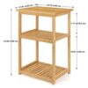UOMIO Square Bamboo End Table 3-Tier Small Sofa Tables Slim Bedside table with Storage Shelf Practical Console Side Table Coffee Table for Living