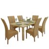vidaXL 6x Dining Chairs Decorative Comfortable Attractive Solid Durable Kitchen Dinner Room Office Seating Seat Furniture Brown Natural Rattan