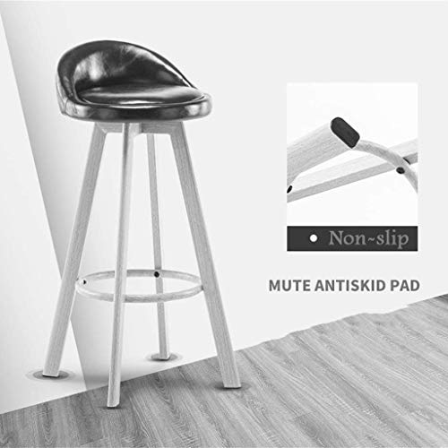 LUKEO Hydraulic Bar Stool Dining Chairs with Backrest 360° Swivel Adjustable Height PU Upholstered Seat Assembled Pub Home