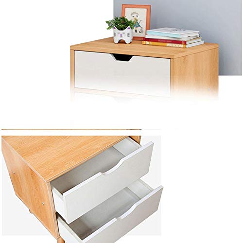 LUKEO Bedroom Bedside Table Locker Side Cabinet Locker, Drawer Small Room Bedside Table Solid Wood Feet