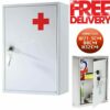 PaulStore Wall Mount First Aid Medical Medicine Metal Steel Cabinet Box Lockable Case Box