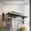 HIGOH Towel Racks, Bathroom Towel Rack Wall Mounted Towel Holder,Bathroom Towel Rack,Space Aluminum Bath Towel Shelf,Wall Mounted Light Hardware