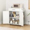 JJZXD Home, Kitchen And Dining Room With Spice Rack And Drawer Rolling Kitchen Cart with Power Outlet
