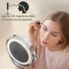 Gospire 10x Magnified Lighted Makeup Mirror Double Sided Round Magnifying Mirror Standing 360 Degree Swivel Vanity Mirror Battery Operated 7 Inch