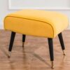 FGHOEV Upholstered Vanity Footstool Side Table Seat Dressing Chair with Golden Metal Leg Fabric stool (Color : Argento)