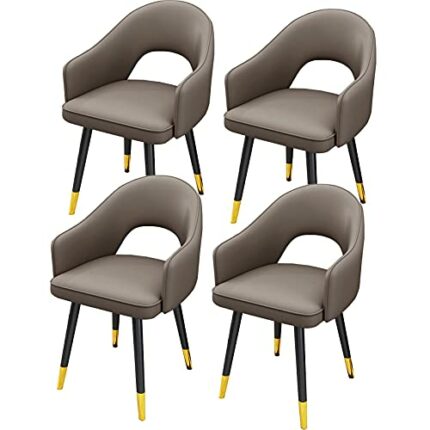 Kitchen Dining Room Furniture Chairs Dining Chairs Set Of 4,Water Proof Leather Kitchen Chairs with Carbon Steel Legs,Modern High Back Padded Sof