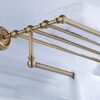 -Shelf,Towel Rack Towel Rack Bathroom Accessories, Brass Retro Double Wall-Mounted Racks, Bathroom European Style Towel Rack Antique Color