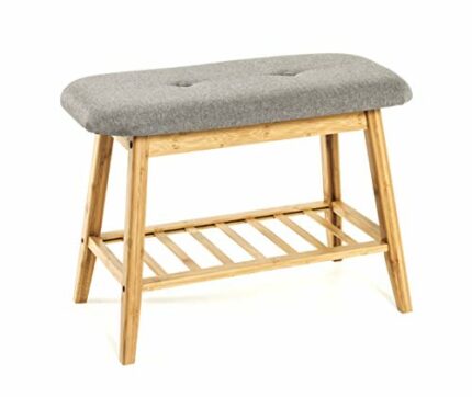 HAKU Möbel Shoe bench, bamboo, bamboo grey, W 60 x D 30 x H 44 cm