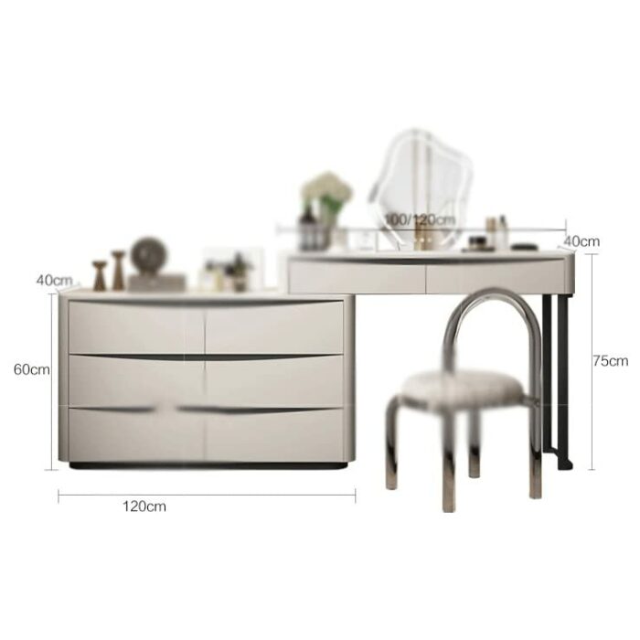 JJZXD Dressing Table Bedroom Small Household Storage Cabinet Bucket Dressing Table Telescopic Vanity Table