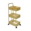 FGHOEV Iron Rack Bedroom Kitchen Metal Mobile Bathroom Storage Rack Wheeled Trolley Gold Kitchen Cart Kitchen Island (Color : Svart, Size : 40x29