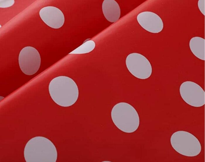 Vinylla Polka Dot Red Easy Wipe Clean PVC Tablecloth (Round(Dia.160cm))