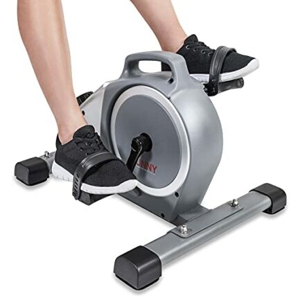 Sunny Health & Fitness Magnetic Under Desk Mini Exercise Cycle Bike, Dual Function Pedal Exerciser with Digital Monitor and Carrying Handle, SF-B