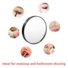 Xinstroe 15X Magnifying Mirror and Eyebrow Tweezers Kit, Small Precise Make-up Mirror with Suction Cups, Travell Pocket Mirror for Bathroom and B