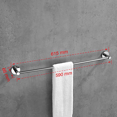 GRIFEMA IBIZA-G30101 Bathroom 60CM Single Towel Bar, Wall Mounted Brass Towel Rail, Chrome