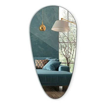 Tulup Frameless Fashionable Wall Mirror Bathroom Bedroom Living Room 50x100 cm