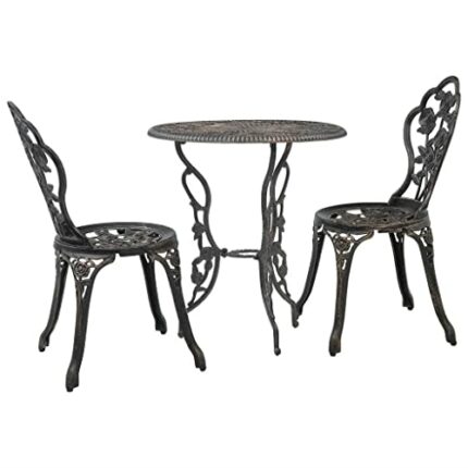 TJLSS 3 Piece Garden Patio Bistro Table and Chairs, Cast Aluminum Garden Dining Set for Outdoor Patio Yard Porch Balconyb (Color : A, Size : Tail