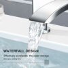 [Bath Tap] Hapilife Bathroom Waterfall Monobloc Bath Filler Mixer Tap Chrome Double Lever Tub Tap