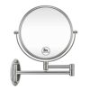 GloRiastar 7X Wall Mounted Makeup Mirror - Double Sided Magnifying Makeup Mirror for Bathroom, 8 Inch Extension Polished Chrome Finished Mirror