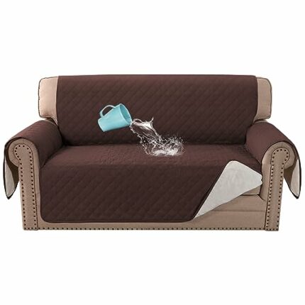 BellaHills Sofa Cover 100% Waterproof Sofa Covers 2 seater Couch Covers Sofa Slipcovers with Elastic Straps Triple Non-Slip Loveseat Sofa Cover F