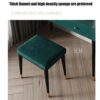 FGHOEV Velvet Footrest Stool Ottoman Round Upholstered Vanity Footstool Side Table Seat Dressing Chair with Golden Metal Leg Teal